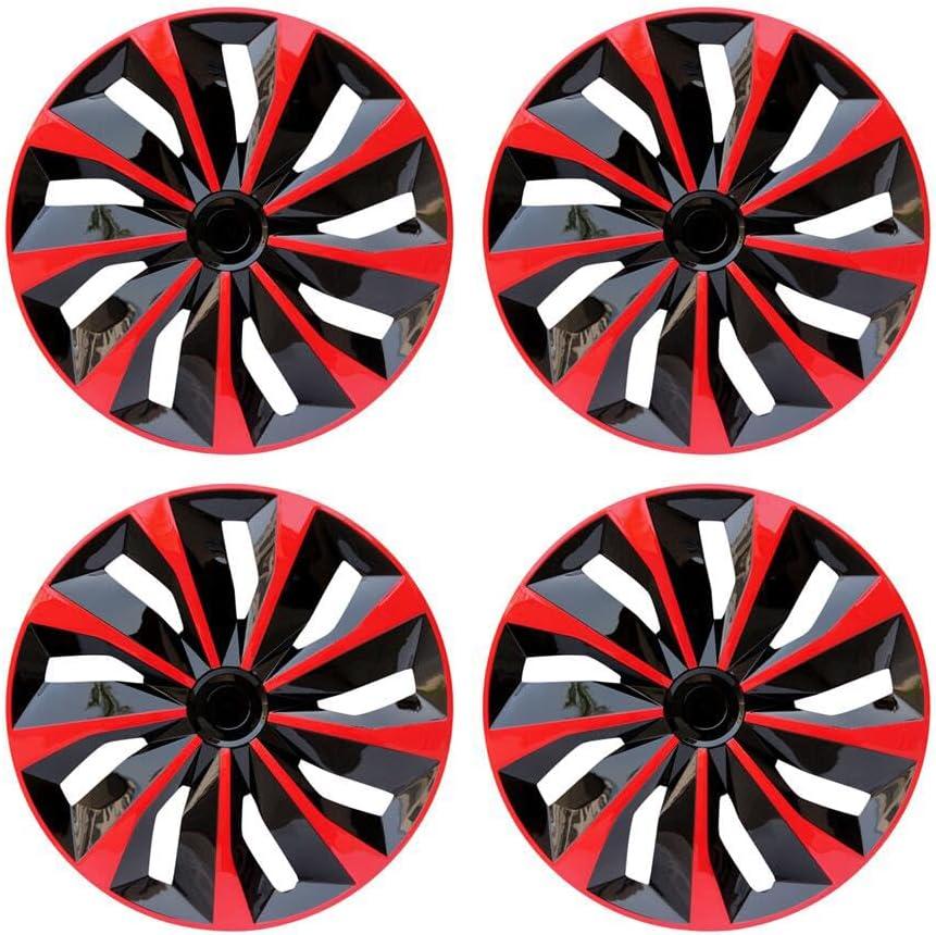 Hubcap Wheel Cover Replacement R16 Hub Caps Universal-Fit Steel Wheel Rim Cover ABS Material Exterior Accessories for Car Truck SUV -Set of 416-inchRed-Black