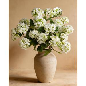 Hydrangea Artificial Flowers - 6 Pcs 26" Long Stem Faux Blooms for Spring & Summer Home Decor, 18 Full Realistic Heads, Kitchen, Dining, Party, Office, Living Room Accent