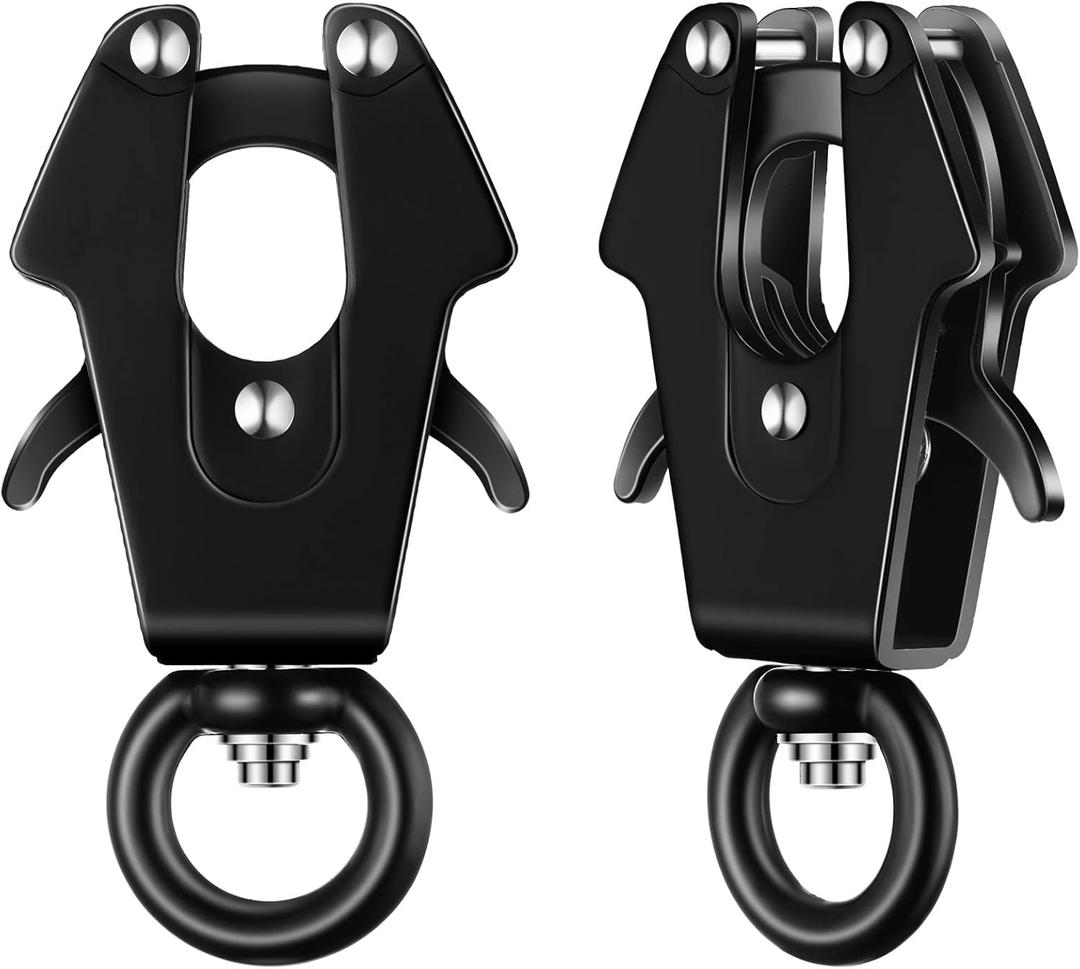 Reginary 2 Pcs Frog Clip Black Dog Leash Clasp 360 Degree Swivel Clip Heavy Duty Quick Release Dog Chain Buckle Frog Cable Leash Buckle for Linking Pet Collar Supplies