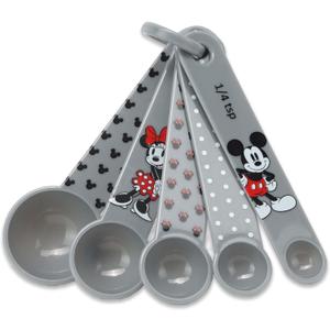 Disney Mickey and Minnie Mouse Measuring Spoons - Adorable Mickey Mouse Measuring Spoons for Kitchen (Gray/Red)