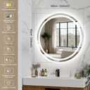 LED Bathroom Mirror 24 Inch Round Bathroom Mirror with Lights, Circle Wall Mirror with 3 Colors Brightness, Anti-Fog for Bathroom Vanity, Entryway Living Room