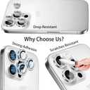 Compatible for iPhone 11, 11 Mini, 11 Pro & iPhone 11 Pro Max Camera Lens Protector (3+1 Pack) - Bling Sparkling Glitter, Anti-Scratch Camera Cover with Tempered Glass, Case Friendly (Silver)