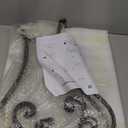 Side Table, 16" Round End Table, Unique Relief Ceramic Tile Tabletop with Metal Frame, Metal Scrollwork Accent Table, Coffee Tea Table Nightstand for Living Room, Bedroom, Indoor Outdoor Use (16" Table, L4r1-natural Green)