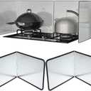 2PCS Grease Oil Splatter Guard for Stove Top 2 Sided Stainless Steel Backsplash Behind Stove Foldable Splash Shield Panel for Kitchen Wall Screen Baking Protector (12×16 inch)