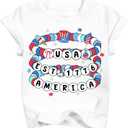 Girls 4th of July Shirt Kids 250th Anniversary Patriotic Tops Toddler Freedom American Flag Tee 2026 (3T-10T)
