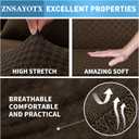 ZNSAYOTX Sectional Couch Covers, Stretch Jacquard Slipcovers with Elastic Bottom for L-Shape Sectional Sofa, 2 Pcs Pet Friendly Modular Sofa Protector (3 Seat Couch + 2 Seat Chaise, Dark Coffee)