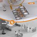 3 Tier Drawer Organizer - Expandable Junk Drawer Organizers Smart Office Supply Organizer, Folding Drawer Storage Multi-level Desk Organizer for Makeup,Jewelry,Cosmetics,Kitchen Storage (1 Row 3 Tier) (Grey)