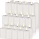Amyhill Set of 30 White Unscented Pillar Candles 2 x 3, 2 x 5, 2 x 8 Inch Large Tall Pillar Candles Bulk Rustic Emergency Big Cotton Wick Wax for Wedding Home Restaurants Spa Church Decorations