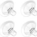 4pc 20mm Oval Flanges Shields Built-in Soft Edges Compatible with Medela/Lansionh Pumps, Replacement Parts for Pump in Style, Symphony, Swing Maxi, Harmony and Personalfit Flex Connector