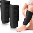 Hoolerry 2 Pcs Lymphedema Compression Wraps Calf Adjustable Brace 5 Strap Leg Wraps for Lymphedema Swollen Calf Garment Brace for Edema, Venous Insufficiency, Varicose Veins 2XL