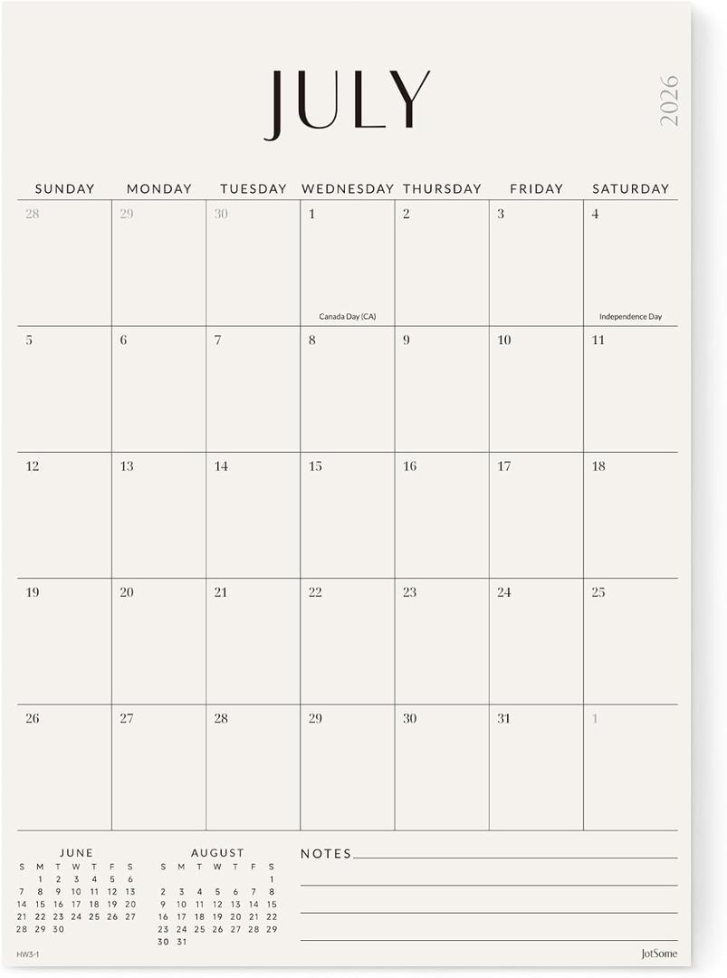 Jotsome Magnetic Calendar for Refrigerator 2026-2027, Monthly Fridge Calendar From Now to June 2027 14x10 inch, Easy Organizing (Vertical)