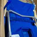 Ostrich Deluxe 3N1 Padded Beach Chair w/ Face Cushion & Arm Holes, Blue - Lightweight Folding Recliner w/ Adjustable Backrest & Footrest, Cup Holder, Side Utility Bag, 275 lb Weight Capacity