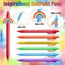 Engrowtic 60 Pcs Motivational Rainbow Ballpoint Pens Bulk Back to School Emotional Positive Pens with Inspirational Quote Black Ink Gift for Teacher Student