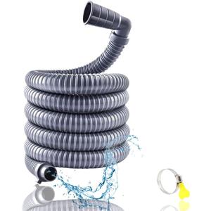 7ft Washing Machine 90° Right Angle Drain Hose With Clamp, Universal Extension Hose Kit for Most Washing Machine, Dryer, Heavy-Duty Hoses Fit up to 32-42MM Drain Outlets, 7ft