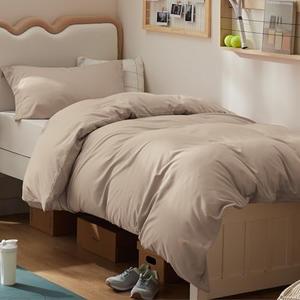 Bedsure Duvet Cover Twin/Twin XL Size - Soft Double Brushed Bedding Set for Kids & Adults, Zipper Closure, 2 Pieces, Includes 1 Duvet Cover (68"x90") & 1 Pillow Sham, NO Comforter, Hazel