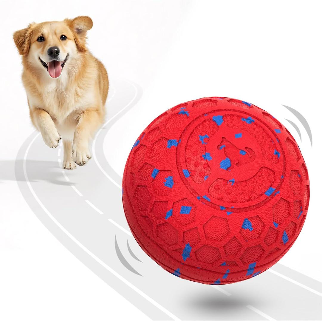 Dog Balls: Interactive Dog Ball Auto Rolling - Interactive Dog Toys for Aggressive Chewers - Bouncy & Throwable, Type-C Rechargeable, Washable, for Small & Medium & Large Dogs  Red