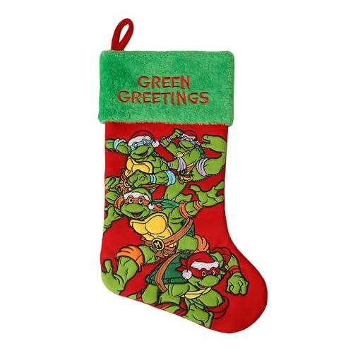 Wondapop Teenage Mutant Ninja Turtles in Santa Hats Embroidered 20 inch Applique Christmas Stocking