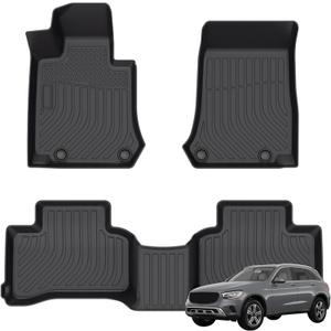 Priprilod Floor Mats Compatible with Mercedes-Benz GLC Class 2016-2022GLC300/GLC350e/GLC43 AMG/GLC63 AMG/GLC63 AMG S All Weather Protector TPE Floor Liners Custom Fit Car Mats Non-Slip