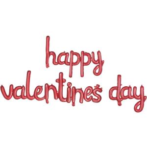 Dzrige Happy Valentines Day Balloon Banner Valentines Day Foil Balloons Red Happy Valentines Day Letters Balloons Kit for Valentines Day Wedding Anniversary Engagement Party Home Decoration