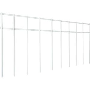 Adavin White Animal Barrier, 20 Pack No Dig Fence,Underground Garden Fencing, Pet Dog Rabbits Fences Panel, Galvanized Steel Stakes 2 inch Spike Spacing,Outdoor Yard Patio.Total 33.5 Ft(L) X 10 in(H)