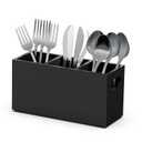 KZLCAKK Silverware holder, Wooden silverware organizer, Utensil holder for party, Utensil holder for party for Countertop Spoon, Black