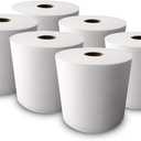 Ultra White Roll Towels - 6 Rolls , 800ft Per Roll