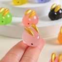 7 x 14 PCS Easter Mini Rabbits Bulk Resin Bunny Figurines for Miniature Landscape Garden Aquarium Potted Accessories Home Prank Game Dollhouse Decor