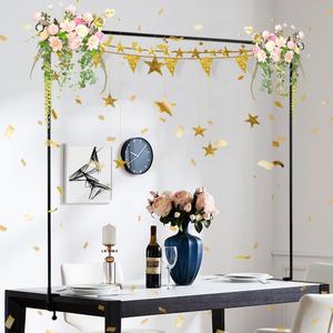 Over The Table Rod Stand with Clamps Adjustable Table Balloon Arch Stand for Party Wedding Anniversary, 34 to 98.43 Length, 30.25 to 47.25 Height(Color:Black)