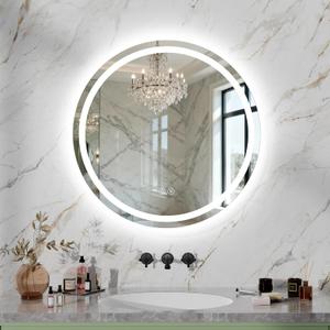 LED Bathroom Mirror 24 Inch Round Bathroom Mirror with Lights, Circle Wall Mirror with 3 Colors Brightness, Anti-Fog for Bathroom Vanity, Entryway Living Room