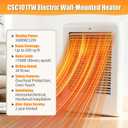 Electric Wall Heater with Built In Adjustable Thermostat (Model:CSC101TW) 120 Volt,1000 Watt,White,Suitable for Bedrooms,Living Rooms and Studies