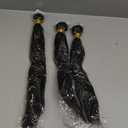 #1B Natural Black Bundles Human Hair Yaki Straight Bundles Human Hair 12 14 16 Inch SeeGovie Unprocessed Brazilian Virgin Hair Natural Color Kinky Straight Bundle Human Hair Extensions 150 Gram