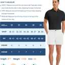 PULI Golf Shorts Men Relaxed Fit Stretch Dress Lightweight Casual Waterproof Travel Quick Dry Summer Shorts 5 Inch Inseam (White, 36)