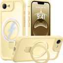 MOCCA for iPhone 17e Case & iPhone 16e Case with Magnetic Invisible Stand [Full Camera Protection][Compatible with Magsafe] Military Drop Shockproof Translucent Matte Phone Case Cover,Creamy Yellow