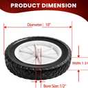 10 Inch Lawn Mower Wheels for Oregon 72-110 Hand Trucks Plastic Wheel Compatible with Craftsma n/AYP/MTD Push Lawnmower, Hand Truck, 10 x 175, 2 pack
