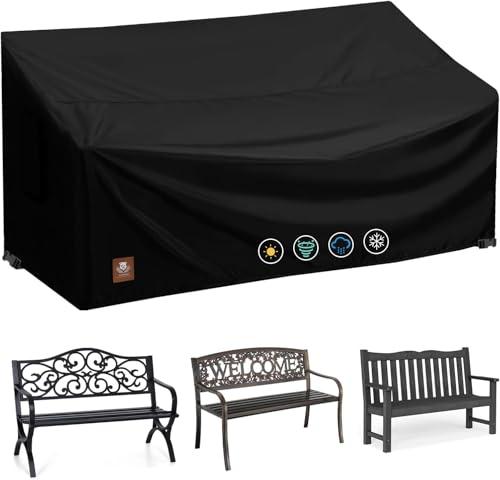 2 Seater Outdoor Bench Covers Waterproof,53W x 26D x 35H Inch,Fit for 2-Person Seating Metal,Cast Iron,Hardwood Patio Furniture Garden Loveseat Chair Sofa,All Weather and Tearproof Polyester Fabric