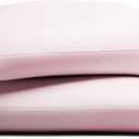 Texas Linen Co. 100% Organic Cotton Pillow Cases King Size Set of 2 - Organic Cotton Percale Weave Pillowcases King Size, Soft, Cooling, Crisp & Breathable Percale Pillow Covers for Sleeping - Blush