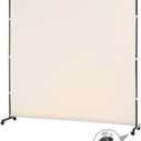 6FT Single Panel room divider with Wheels,Rolling Fabric room dividers for Partition privacy screens,Freesting Wall Divider for Home Office,Hospital,(Beige)