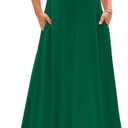 BTFBM 2025 Women Summer Vacation Dresses Sleeveless Crewneck Loose Beach Sundress Bubble Hem Tank Maxi Dress Pockets, M