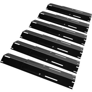 Unicook Adjustable Grill Burner Covers for Gas Grill, Porcelain Steel Heat Plate Shields, BBQ Heat Tents, Heavy Duty Flame Tamer, Barbecue Replacement Parts, Extends from 11.75" up to 21" L, 6 Pack