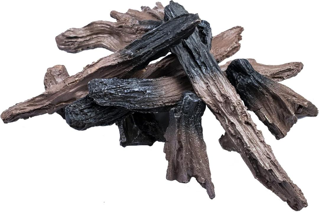 Logs for Electric Fireplace, Realistic Synthetic Resin Log Decoration for Indoor Electric Fireplaces