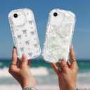 Toycamp for iPhone SE Case - for iPhone 8/7 Case Cute Women Girly Girls Glitter Phone Cover Kawaii Sparkle Bling Aesthetic Pretty Unique Design Funda for Apple SE 2nd/3rd Generation, Clear Butterfly