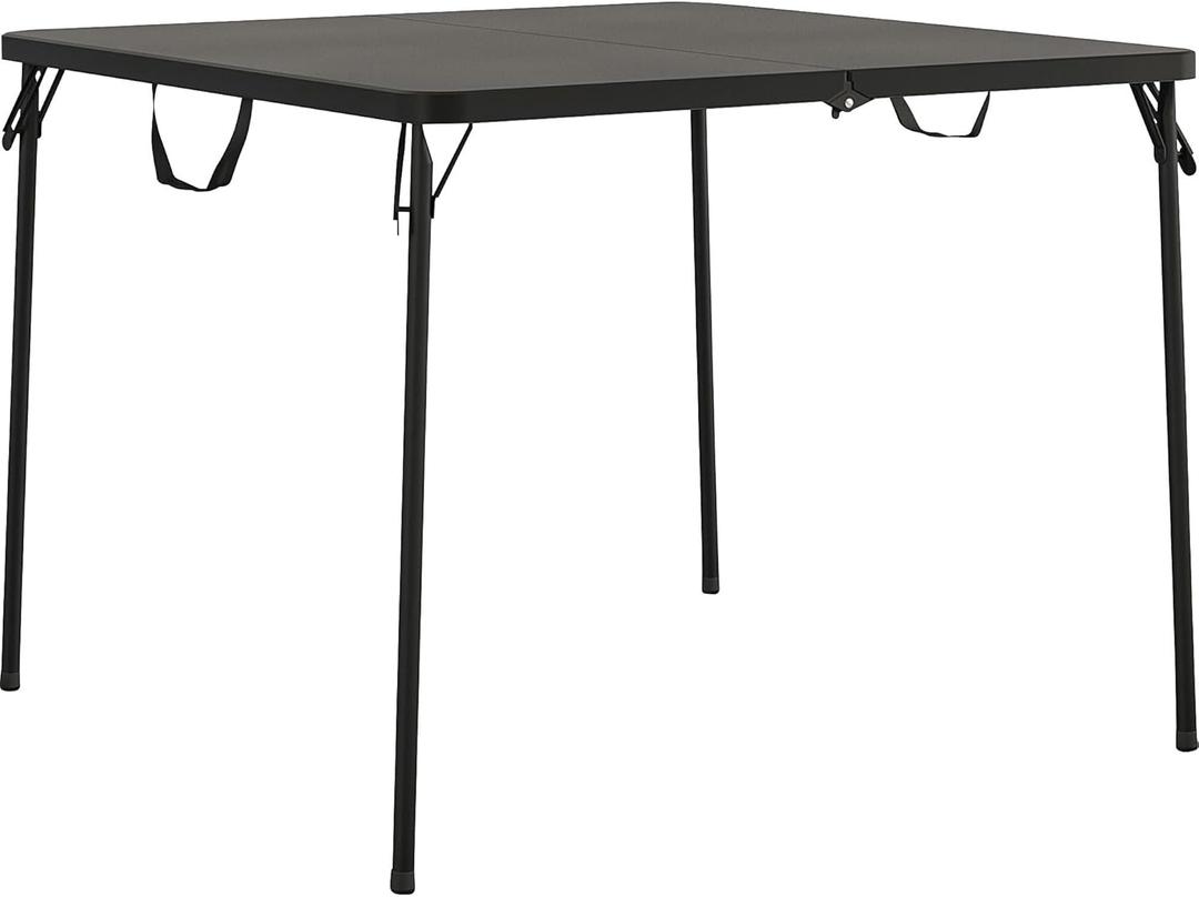 CoscoProducts COSCO XL 38.5" Fold-in-Half Card Table w/Handle, Black, Indoor & Outdoor, Wheelchair Accessible