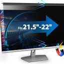 Magnetic Computer Privacy Screen 21.5-22 Inch, Aesthetic Hanging Privacy Screen for Computer Monitor with Anti-Blue Light Coating, Removable Magnetic Attachment Computer Monitor Privacy