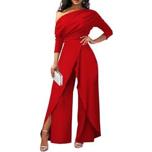 DinyIn Sexy Jumpsuit for Women Elegant for Party (XL, Red)