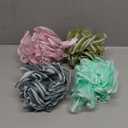 AmazerBath Loofah Sponge 75g/Piece, Exfoliating Bath Sponge Body Scrubber, Large Loofa Set of 4 - White Grey-Pink-Army Green-Green