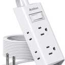 Cruise Ship Essentials, Flat Plug Power Strip, Addtam 3FT Ultra Flat Extension Cord with 6 Outlets Extender, No Surge Protector for Cruise Ship, Travel, Dorm, Home Office, ETL Listed (White)