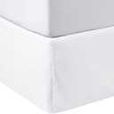 Amazon Basics Lightweight Pleated Bed Skirt, Queen, Bright White, Solid