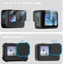 FitStill Silicone Sleeve Protective Case for Go Pro Hero 12/Hero 11/Hero 10 /Hero 9 Black, Battery Side Cover & Lens Caps & Screen Protectors & Lanyard for Hero12/11/10/9 Accessories Kit