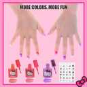 Hello Kitty Water-Based Nail Polish Set, Peel-Off Set with Glittery & Opaque Colors and Nail Accessories for Girls Kids, Perfect for Dress Up, Parties & Makeovers Ages 3+ by Townley Girl