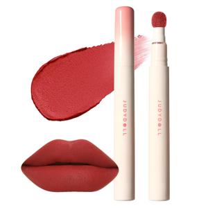 JUDYDOLL Cushion Matte Lip Cream, Hydrating Matte Lipstick with Tripeptide & Squalane, Lip line blurring, Velvet Lip mud, Smudge-Proof, Transfer-Proof, Long-Lasting, Non-craked (N03 Hot Sauce)